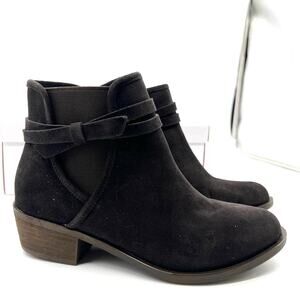 Isaac Mizrahi Live! Leather Boot Womens 7M Brown Boots Heel Side Zip